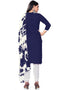 Traditional Party Wear Heavy Salwar Suit Blue Cotton Slab Pant Straight Close-up View