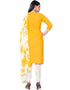 Traditional Party Wear Heavy Salwar Suit Yellow Cotton Slab Pant Straight Close-up View