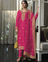 Designer Traditional Wear Viscose Silk Salwar Suit Pink Viscose Silk Pant Straight Front View