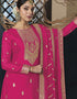 Designer Traditional Wear Viscose Silk Salwar Suit Pink Viscose Silk Pant Straight Close-up View