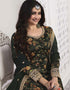 Trendy Traditional Party Wear Salwar Suit Green Georgette Palazzo Straight Close-up View