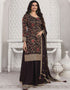 Trendy Traditional Party Wear Salwar Suit Wine Georgette Palazzo Straight Front View