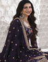 Trendy Traditional Party Wear Salwar Suit Blue Georgette Palazzo Straight Close-up View