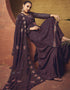 Trendy Traditional Party Wear Salwar Suit Wine Georgette Palazzo Straight Close-up View