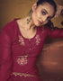 Trendy Traditional Party Wear Salwar Suit Pink Georgette Palazzo Straight Close-up View