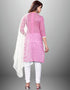 Trendy Traditional Party Wear Salwar Suit Pink Cotton Pant Straight Close-up View