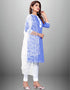 Trendy Traditional Party Wear Salwar Suit Blue Cotton Pant Straight Front View