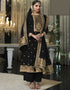 Trendy Traditional Party Wear Salwar Suit Black Viscose Silk Pant Straight Front View