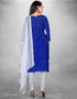 Trendy Traditional Party Wear Salwar Suit Blue Cotton Slab Pant Straight Close-up View