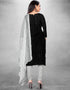 Trendy Traditional Party Wear Salwar Suit Black Cotton Slab Pant Straight Close-up View