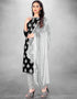 Trendy Traditional Party Wear Salwar Suit Black Cotton Slab Pant Straight Front View