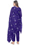 Trendy Designer Party Wear Salwar Suit Blue Organza Pant Straight Close-up View