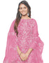 Trendy Designer Party Wear Salwar Suit Baby Pink Organza Pant Straight Back View
