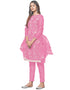 Trendy Designer Party Wear Salwar Suit Baby Pink Organza Pant Straight Front View
