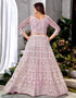 Designer Traditional Wedding Wear Lehenga Choli Purple Net Lehenga Choli Close-up View