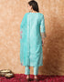 Trendy Designer Party Wear Readymade Salwar Suit Sky Blue Linen Cotton Pant Straight Close-up View