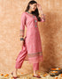 Trendy Designer Party Wear Readymade Salwar Suit Peach Linen Cotton Pant Straight Side View