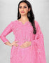 Trendy Designer Party Wear Salwar Suit Pink Organza Pant Straight Back View