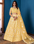 Designer Traditional Wedding Wear Lehenga Choli Yellow Net Lehenga Choli Front View