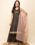 Trendy Designer Party Wear Readymade Salwar Suit Wine Lurex Cotton Pant Straight Front View