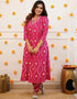Trendy Designer Party Wear Readymade Salwar Suit Pink Rayon Pant Straight Back View