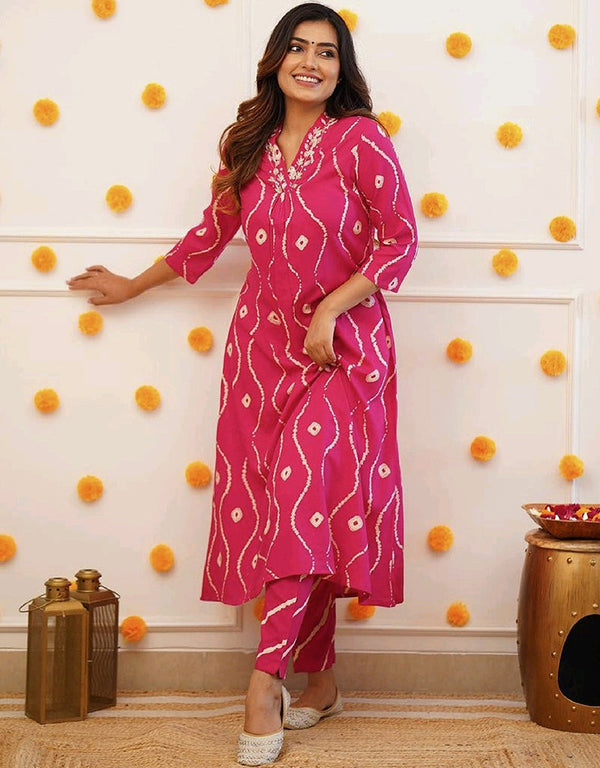Trendy Designer Party Wear Readymade Salwar Suit Pink Rayon Pant Straight Front View
