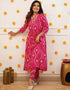Trendy Designer Party Wear Readymade Salwar Suit Pink Rayon Pant Straight Front View