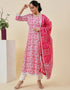 Designer Party Wear Readymade Salwar Suit Pink Cotton Pant Straight Front View