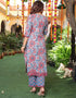 Designer Party Wear Readymade Salwar Suit Pastel Blue Cotton Pant Straight Close-up View
