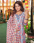 Designer Party Wear Readymade Salwar Suit Pastel Blue Cotton Pant Straight Back View