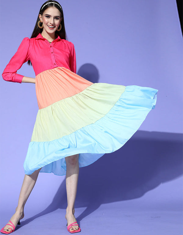 Trendy Party Wear Readymade One Piece Pink Cotton One Piece Front View