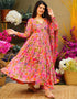 trendy pink muslin designer party wear readymade salwar suit with pink muslin 13534-acy3229 Front View