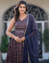dolla silk trendy designer party wear readymade gown gown with designer printed,mirror work and blue dupatta 13538-acy3249 Close-up View
