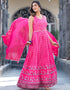 dolla silk trendy designer party wear readymade gown gown with designer printed,mirror work and pink dupatta 13538-acy3252 Back View