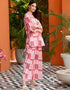 chic pink cotton blend beautiful readymade co-ord top with bottom set suit design pant 13547-acy3306 Back View