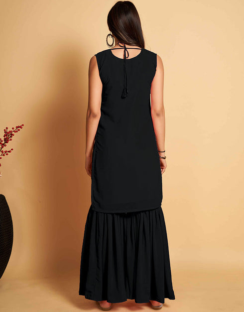 fashionable black georgette trendy party wear readymade salwar suit with black georgette 13548-acy3311 Close-up View