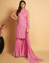 sophisticated pink georgette trendy party wear readymade salwar suit with pink georgette 13548-acy3314 Front View