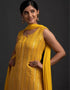 stylish yellow georgette trendy party wear readymade salwar suit with yellow georgette 13548-acy3318 Back View