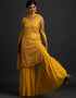 stylish yellow georgette trendy party wear readymade salwar suit with yellow georgette 13548-acy3318 Front View