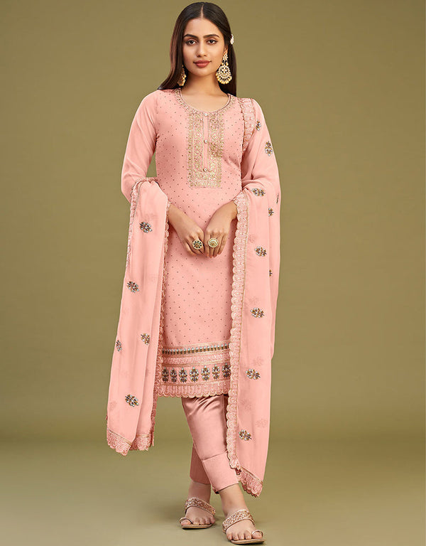 glamorous gajri georgette designer traditional party wear salwar suit with gajri dull santoon 13556-acy3363 Front View