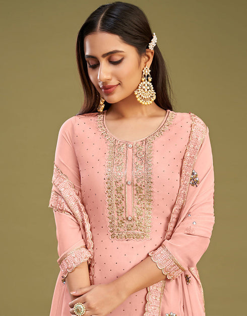 glamorous gajri georgette designer traditional party wear salwar suit with gajri dull santoon 13556-acy3363 Close-up View