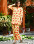 contemporary yellow cotton blend beautiful readymade co-ord top with bottom set suit design pant 13562-acy3404 Back View