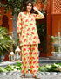 contemporary yellow cotton blend beautiful readymade co-ord top with bottom set suit design pant 13562-acy3404 Front View