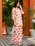classy off white cotton blend beautiful readymade co-ord top with bottom set suit design pant 13562-acy3405 Back View