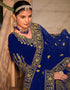 classy blue velvet designer traditional wedding wear salwar suit with blue micro 13566-acy3436 Close-up View