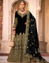 chic black velvet designer traditional wedding wear salwar suit with black micro 13566-acy3438 Front View