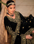 chic black velvet designer traditional wedding wear salwar suit with black micro 13566-acy3438 Close-up View