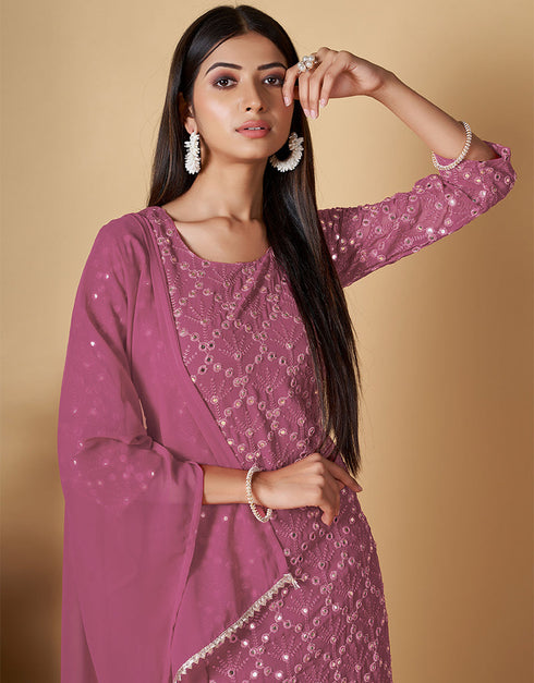 modern pink georgette heavy designer wedding wear georgette salwar suit with pink georgette 13570-acy3452 Back View