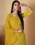 classy yellow georgette heavy designer wedding wear georgette salwar suit with yellow georgette 13570-acy3456 Back View