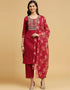 sophisticated pink cotton designer party wear readymade salwar suit with pink cotton 13584-acy3562 Front View